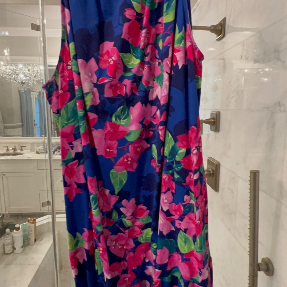 Tommy Bahama Bouganvillea Blue Ruffle Dress - Picture 11 of 16